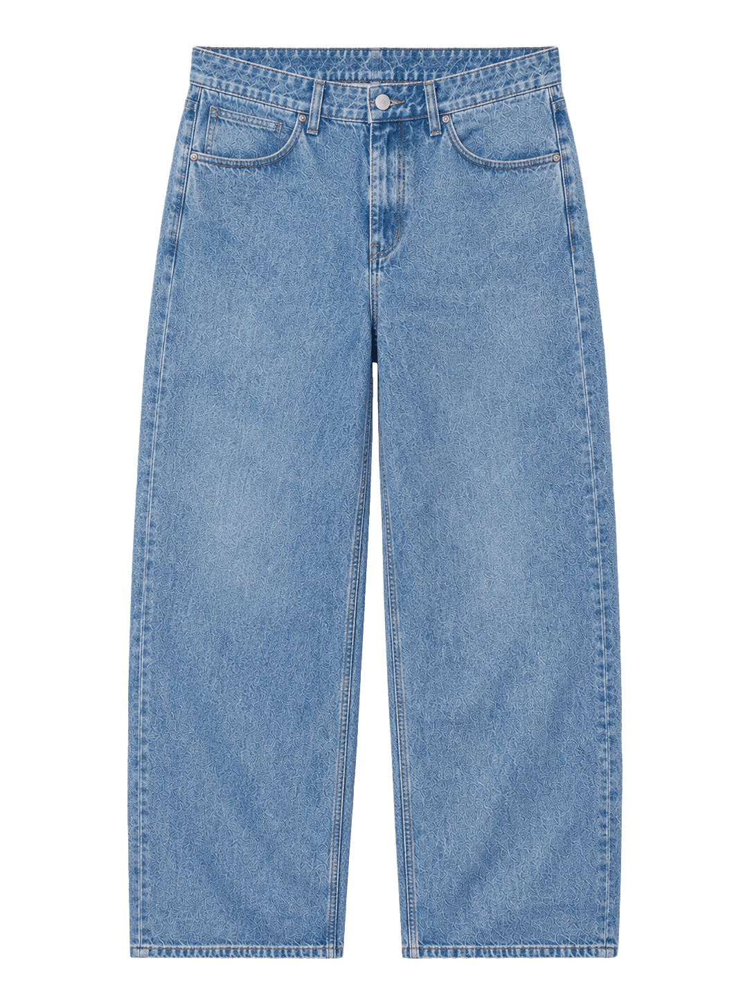 Medium Blue Wide-Leg Jeans